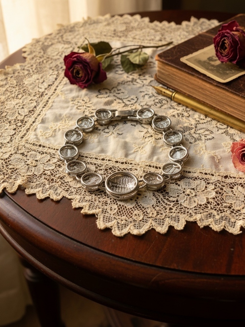 Lia Sophia Pale Yellow Cabochon Bracelet in Silver Tone​​ - Picture 2 of 7